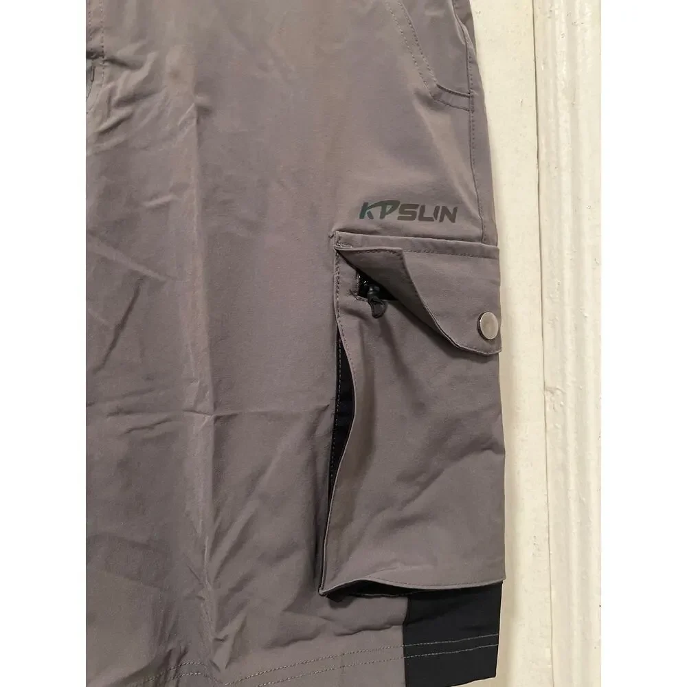 Men's Hiking Cargo Shorts Dark Grey and Black NWT Size L